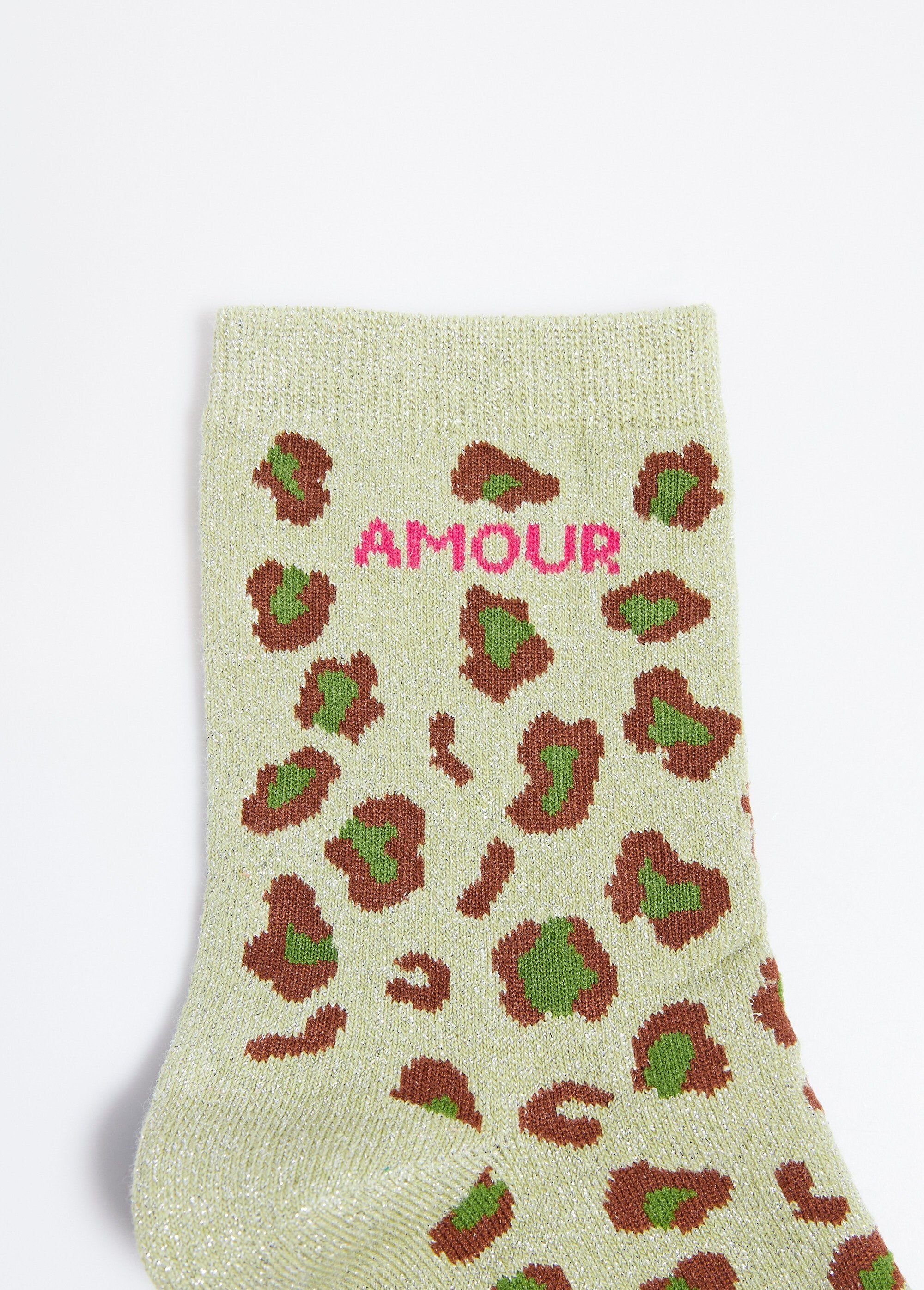AMOUR_socks,_metallic_leopard_pattern_Green_DE2_slim