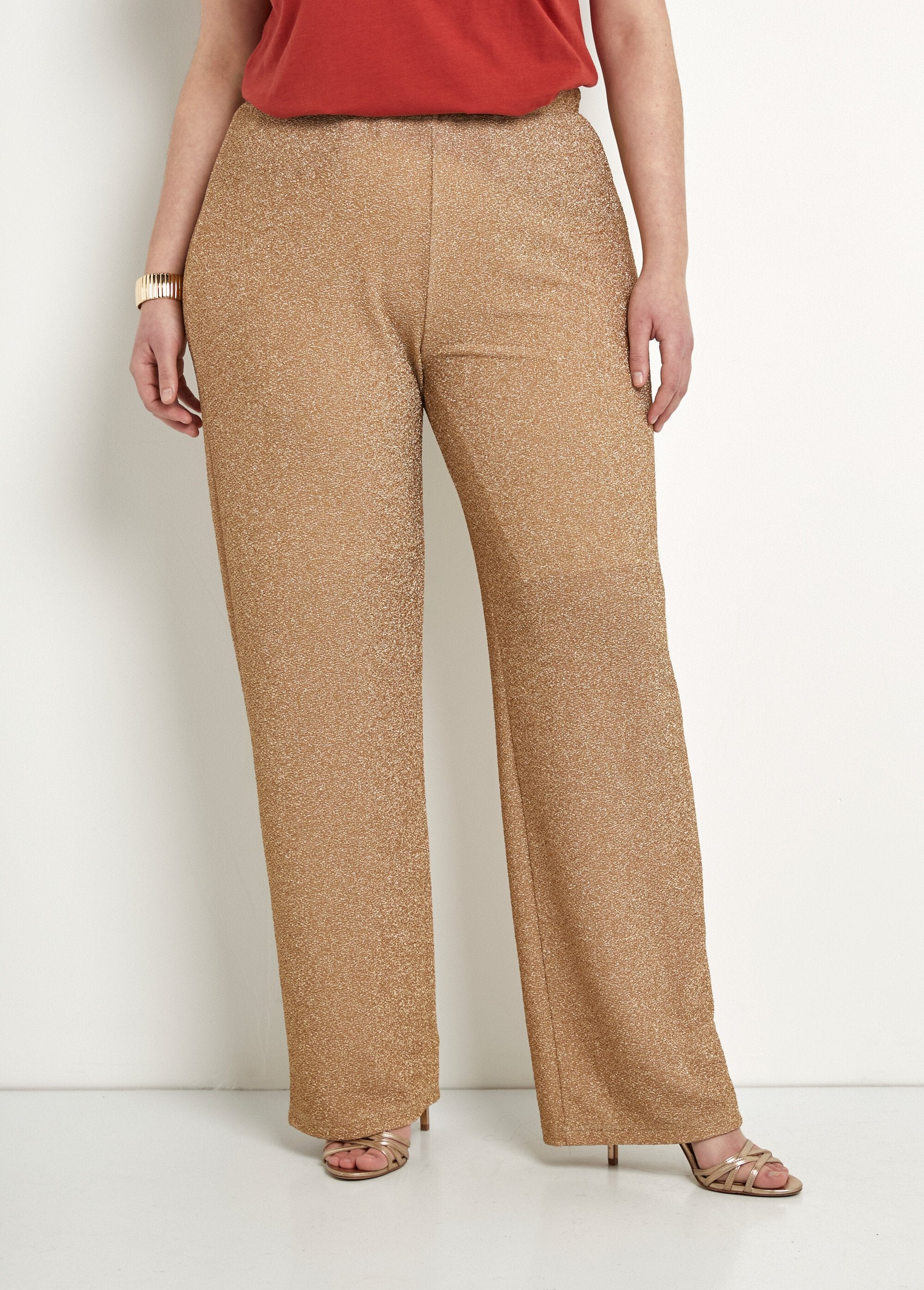 Shiny_gold_wide_leg_pants_with_elasticated_waistband_Golden_FA1_curvy