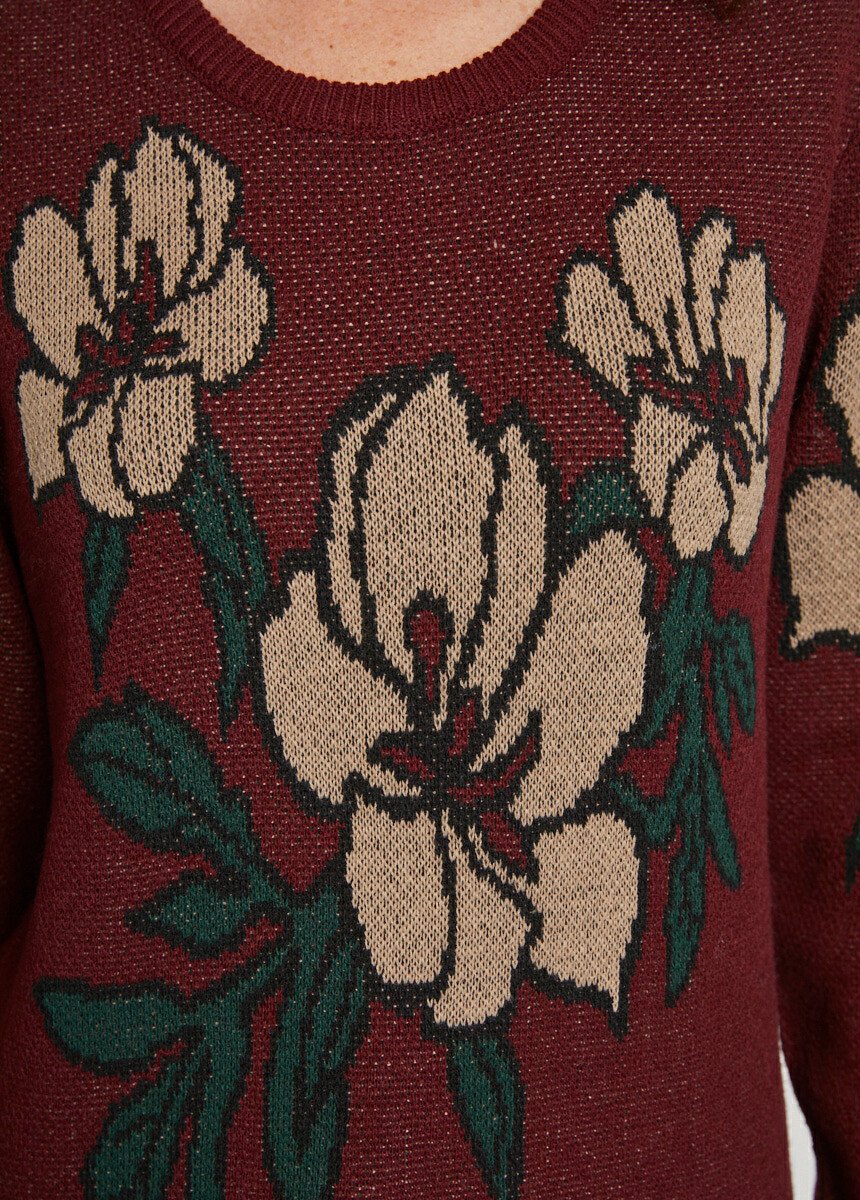 Floral_jacquard_round_neck_sweater_Bordeaux_DE2_slim