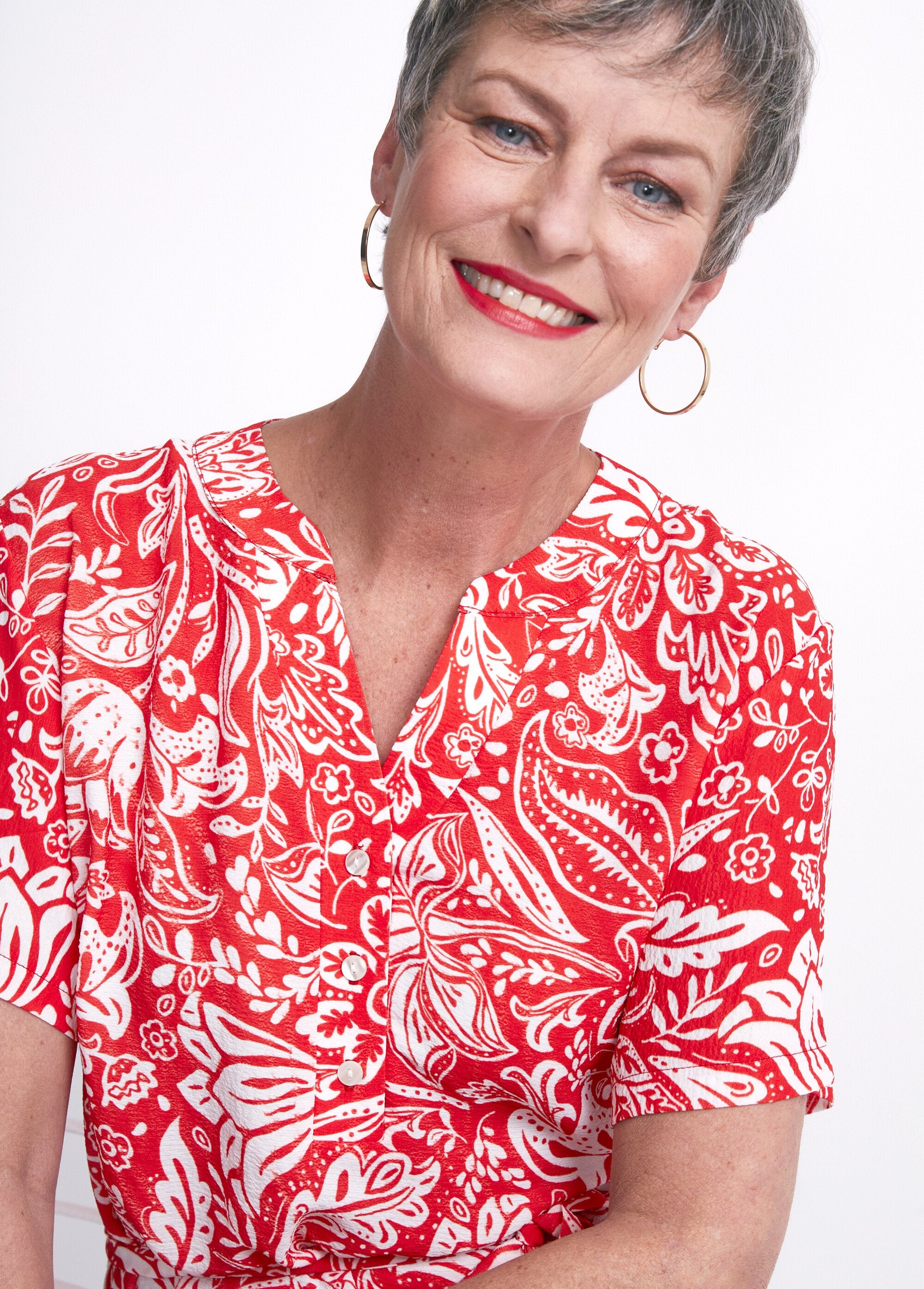 Short_dress_in_two-tone_waffle_fabric_Red_and_white_DE1_slim