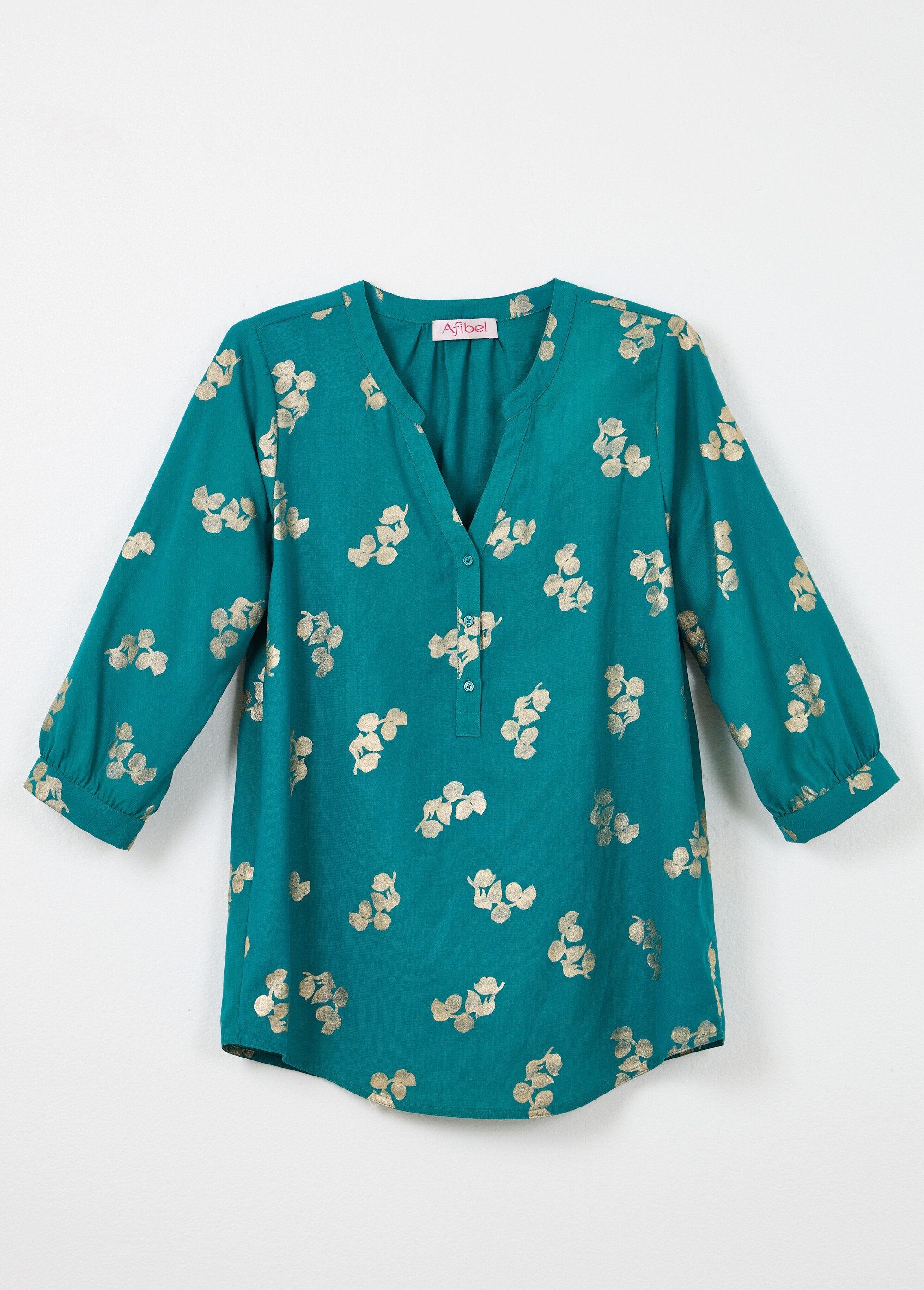 Loose-fitting_button-down_tunic_with_3/4-length_sleeves_Green_AP1_slim