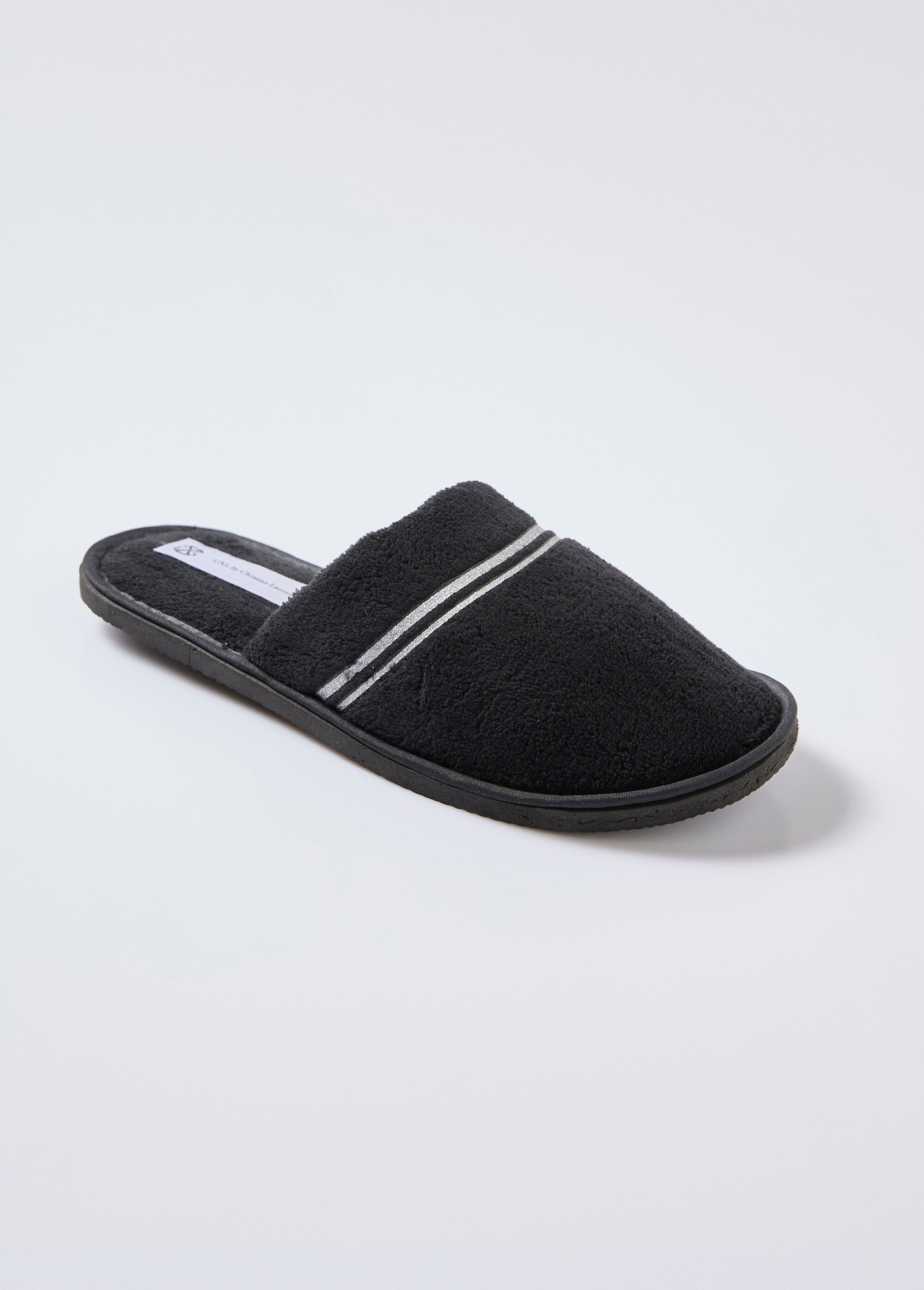 Chaussons_façon_mules,_lignes_contrastées_Noir_FA1_slim