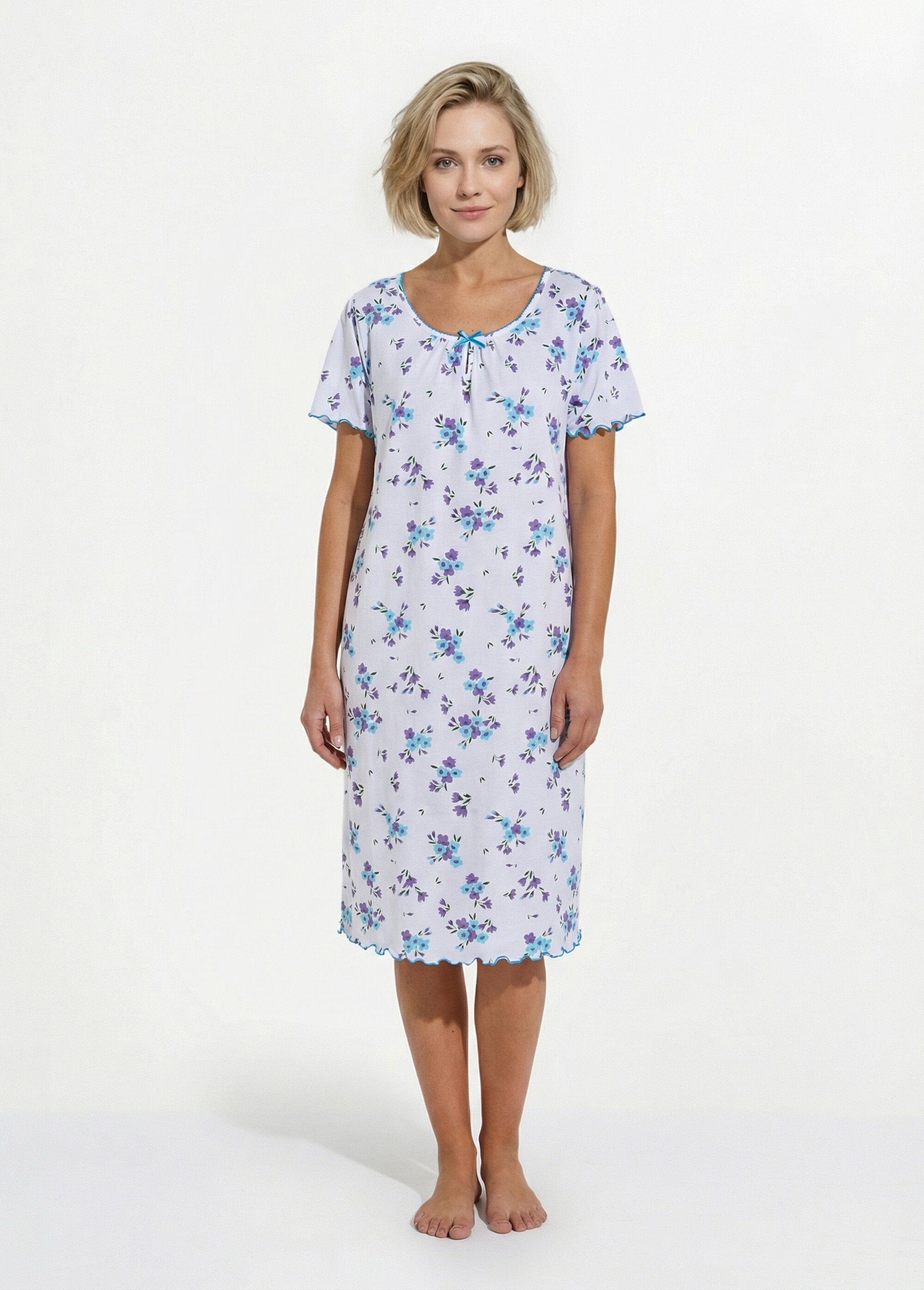 Short-sleeved_cotton_nightgown_Turquoise_and_parma_FA1_slim