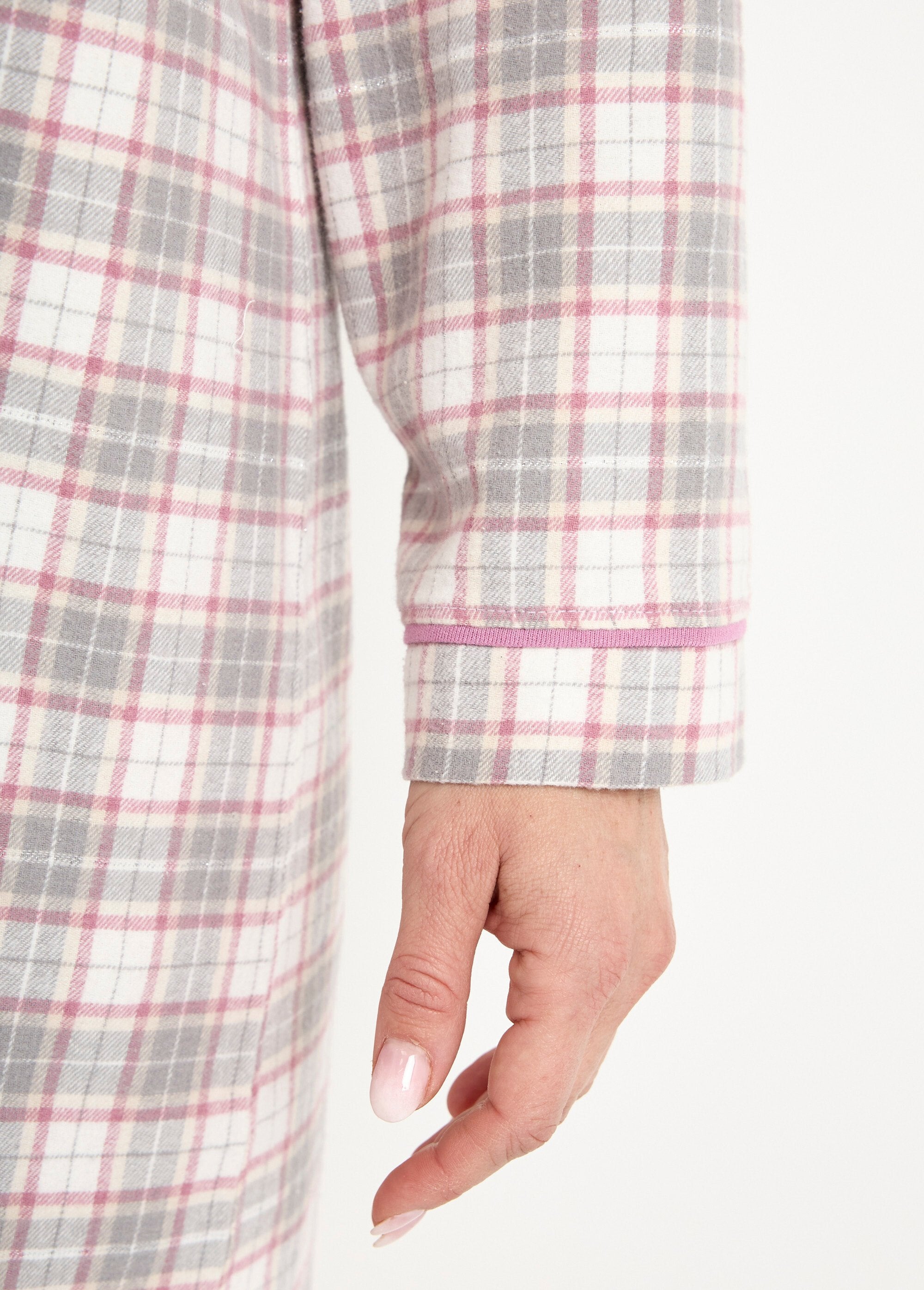 Chemise_de_nuit_liquette_flanelle_carreaux_coton_gratté_Ecossais_gris_DE4_slim