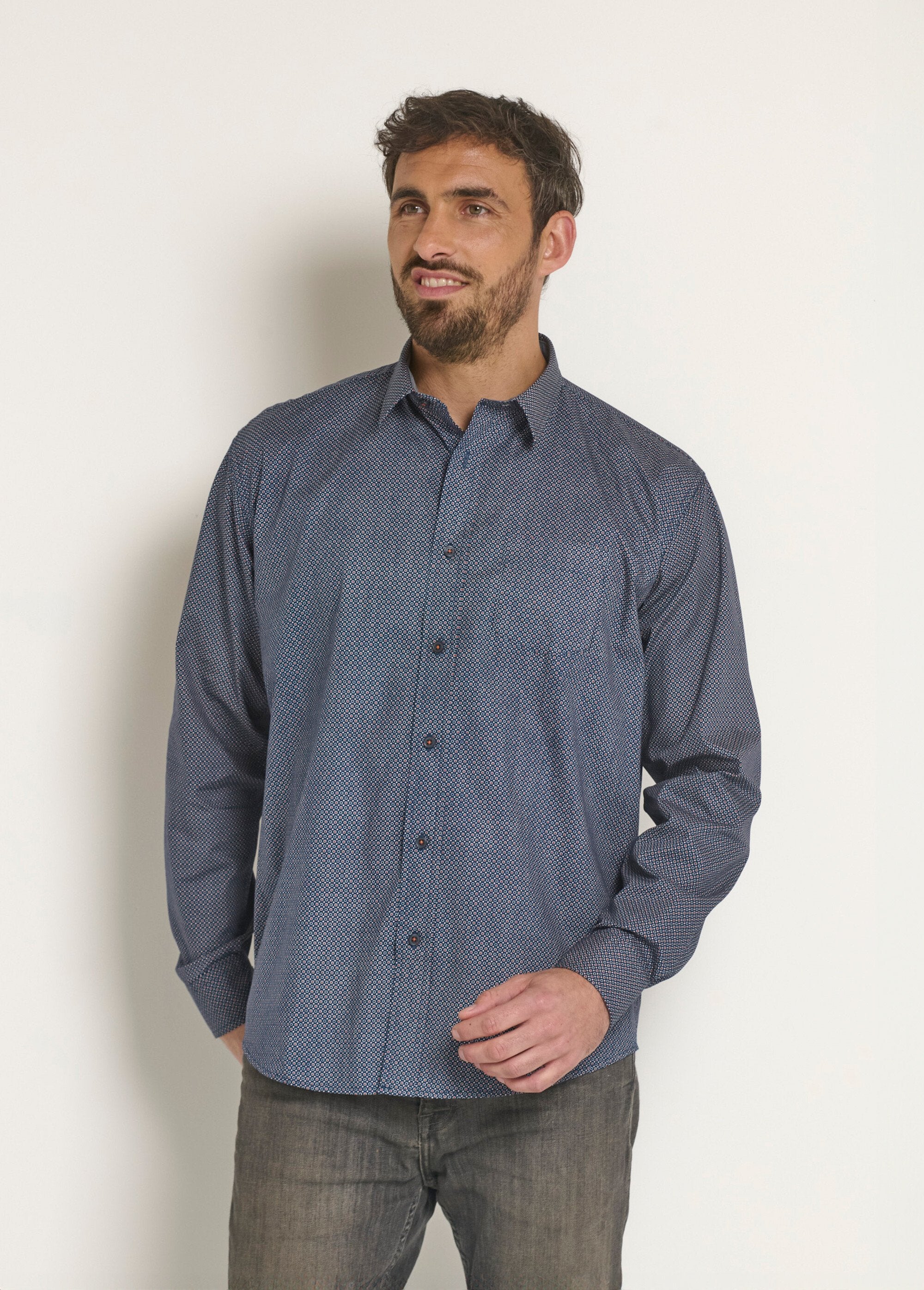 Long_sleeve_shirt_with_micro_pattern_Marine_FA1_slim