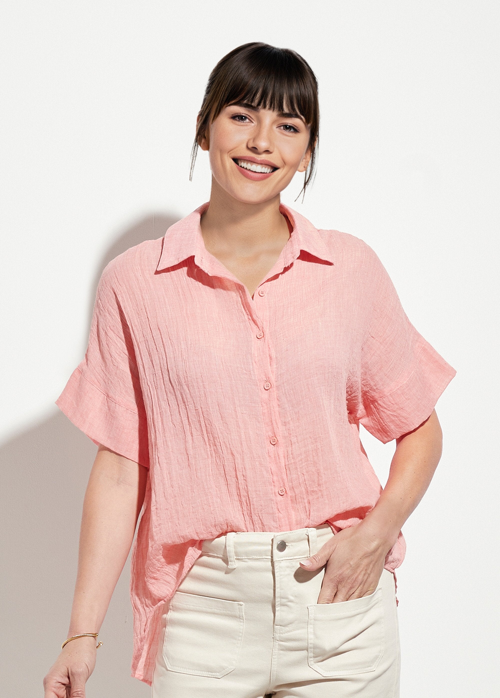 Short-sleeved_wrinkled_voile_blouse_Coral_FA1_slim