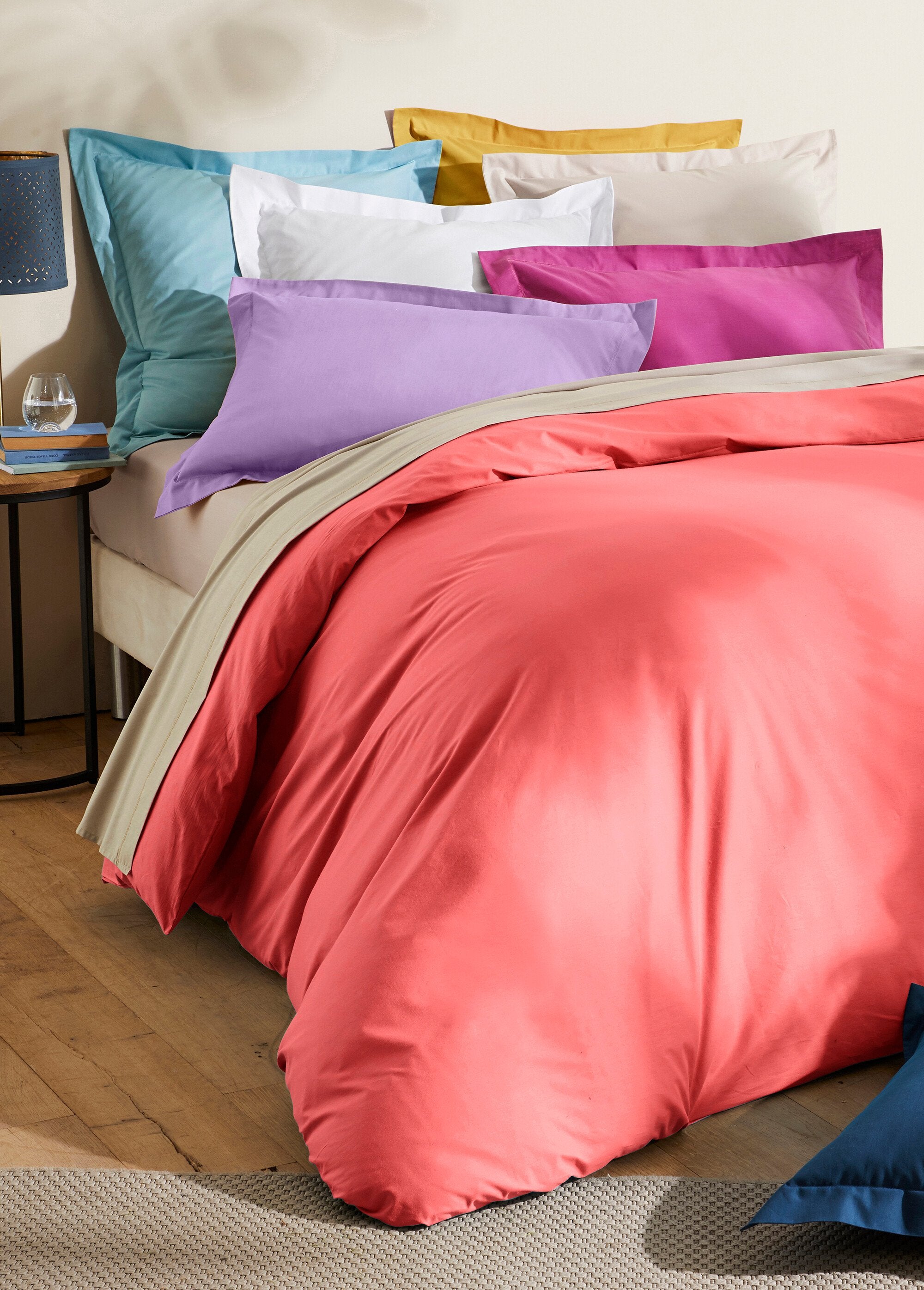 Plain_cotton_fitted_sheet_Coral_FA1_slim