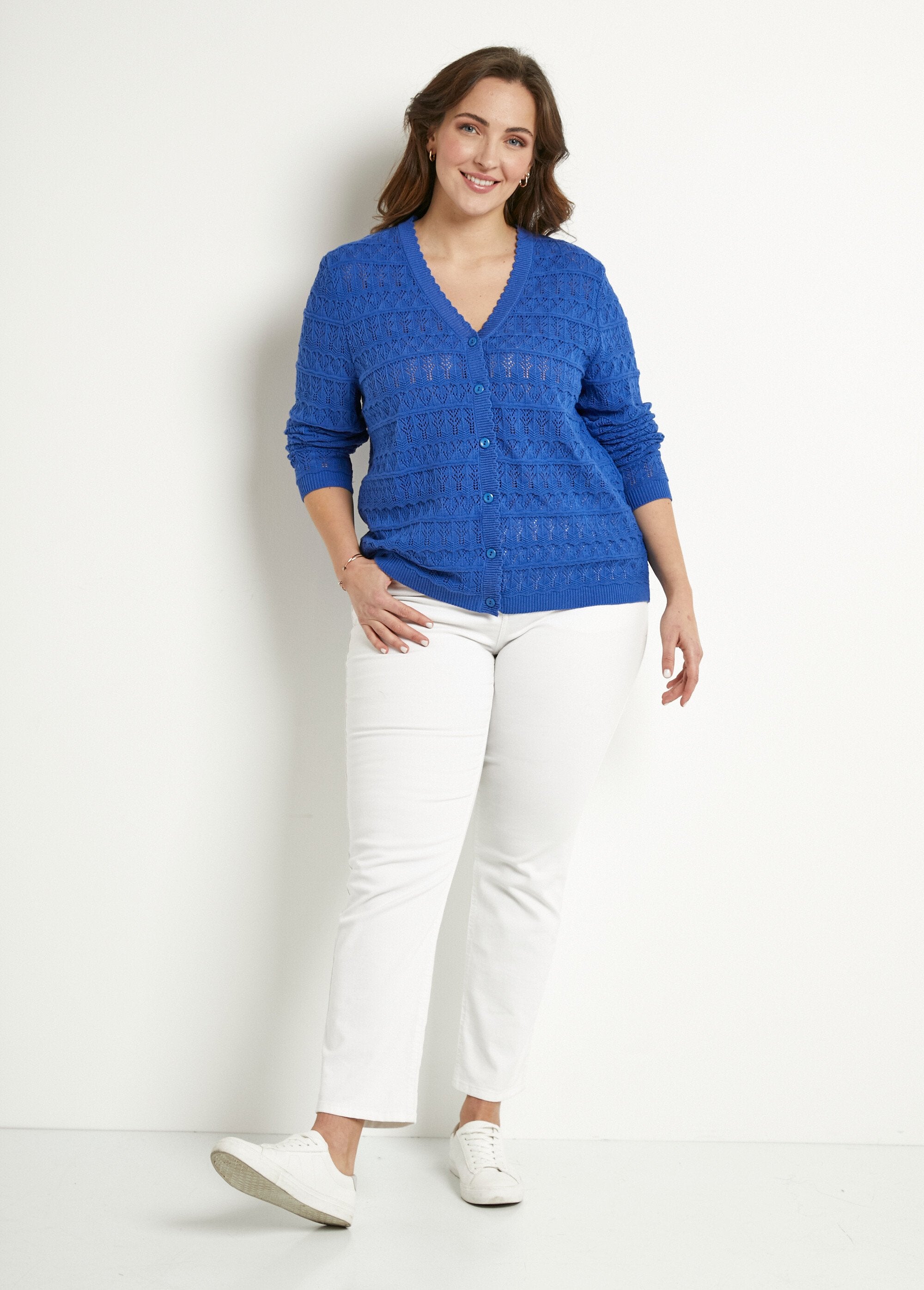 Openwork_V-neck_buttoned_cotton_blend_vest_Blue_SF1_curvy