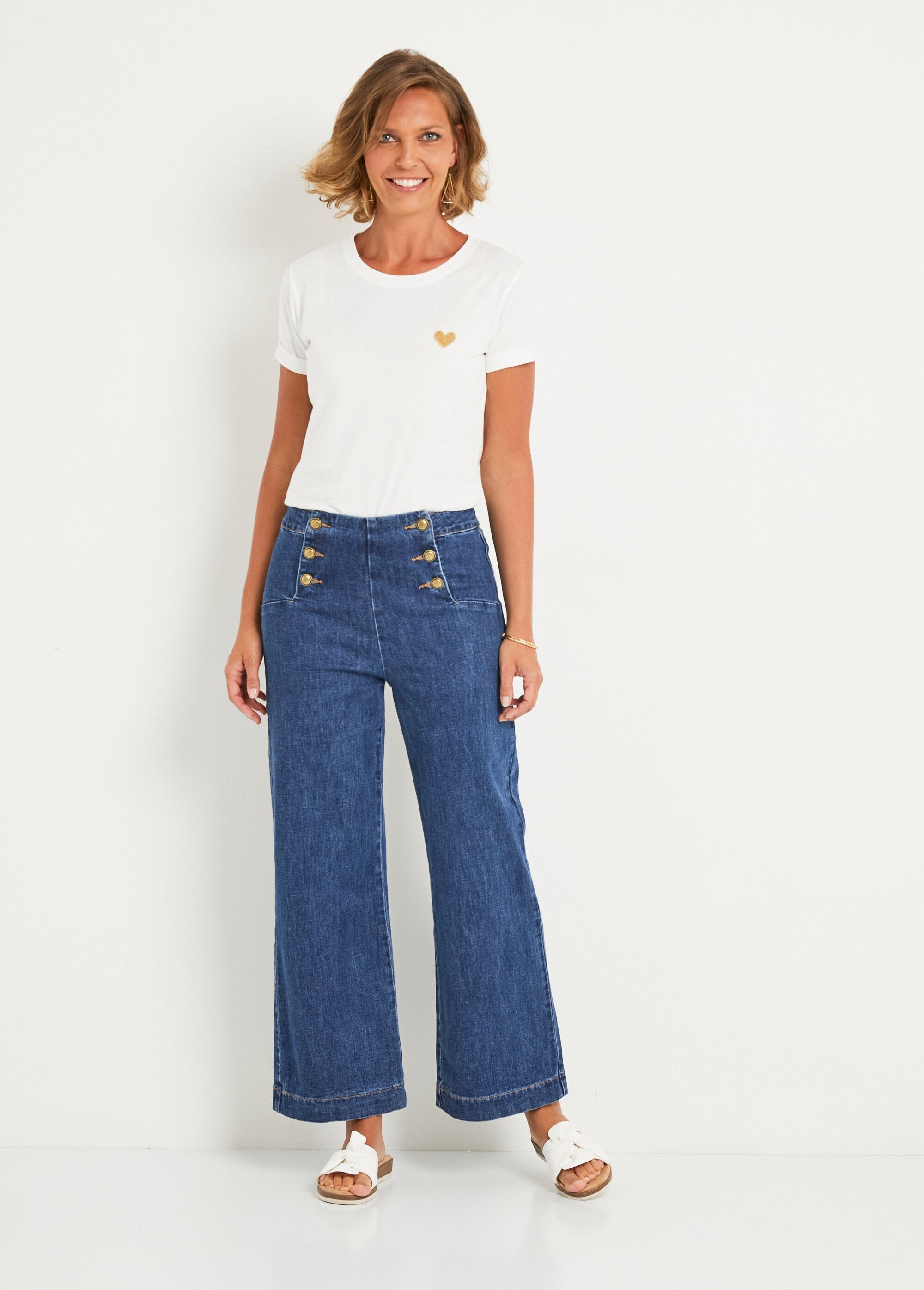 Jean_flare_extensible_taille_effet_pont_Bleu_stone_fonce_SF1_slim