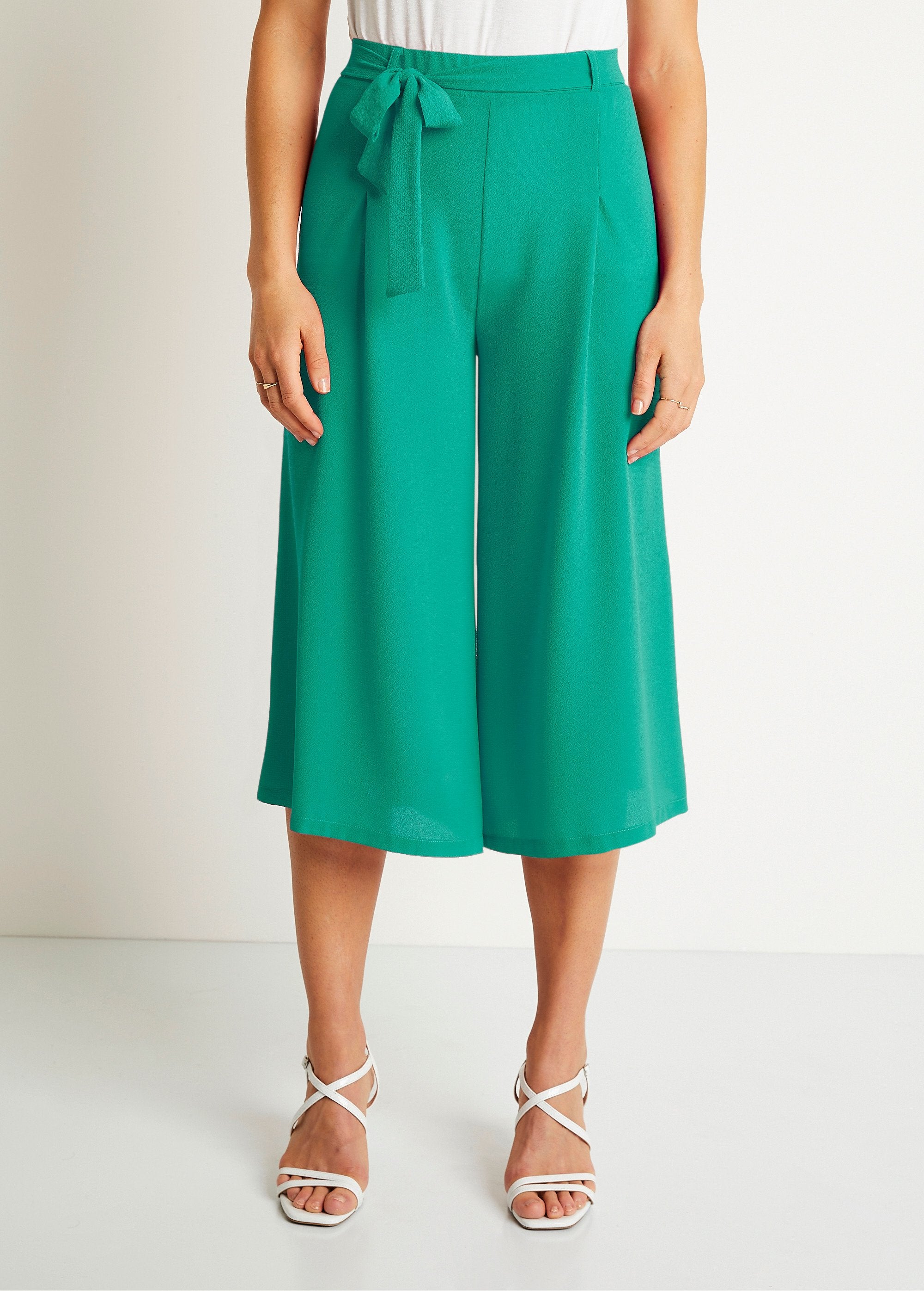 Long_culottes_with_semi-elasticated_waist_Plain_green_FA1_slim