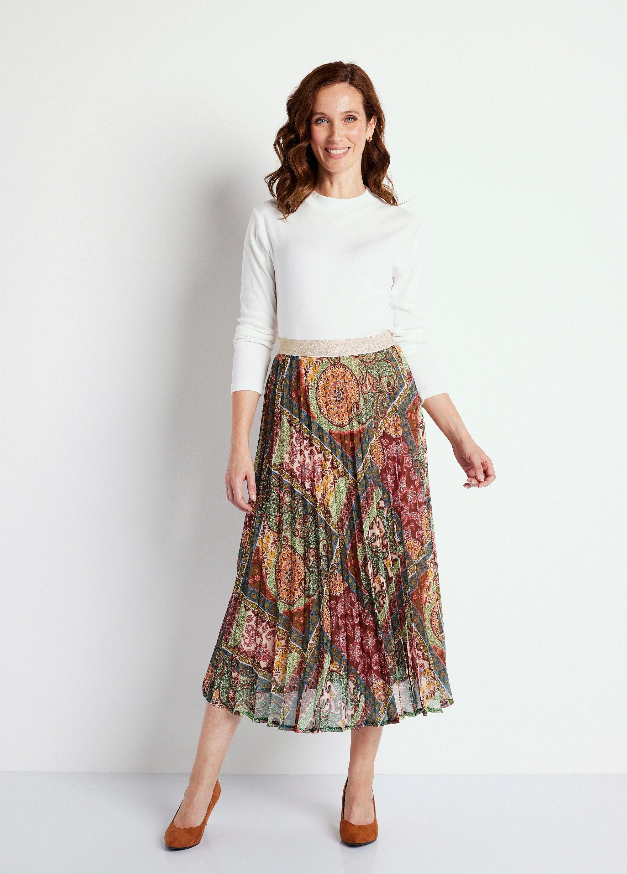 Printed_pleated_long_skirt_Camel_print_SF1_slim