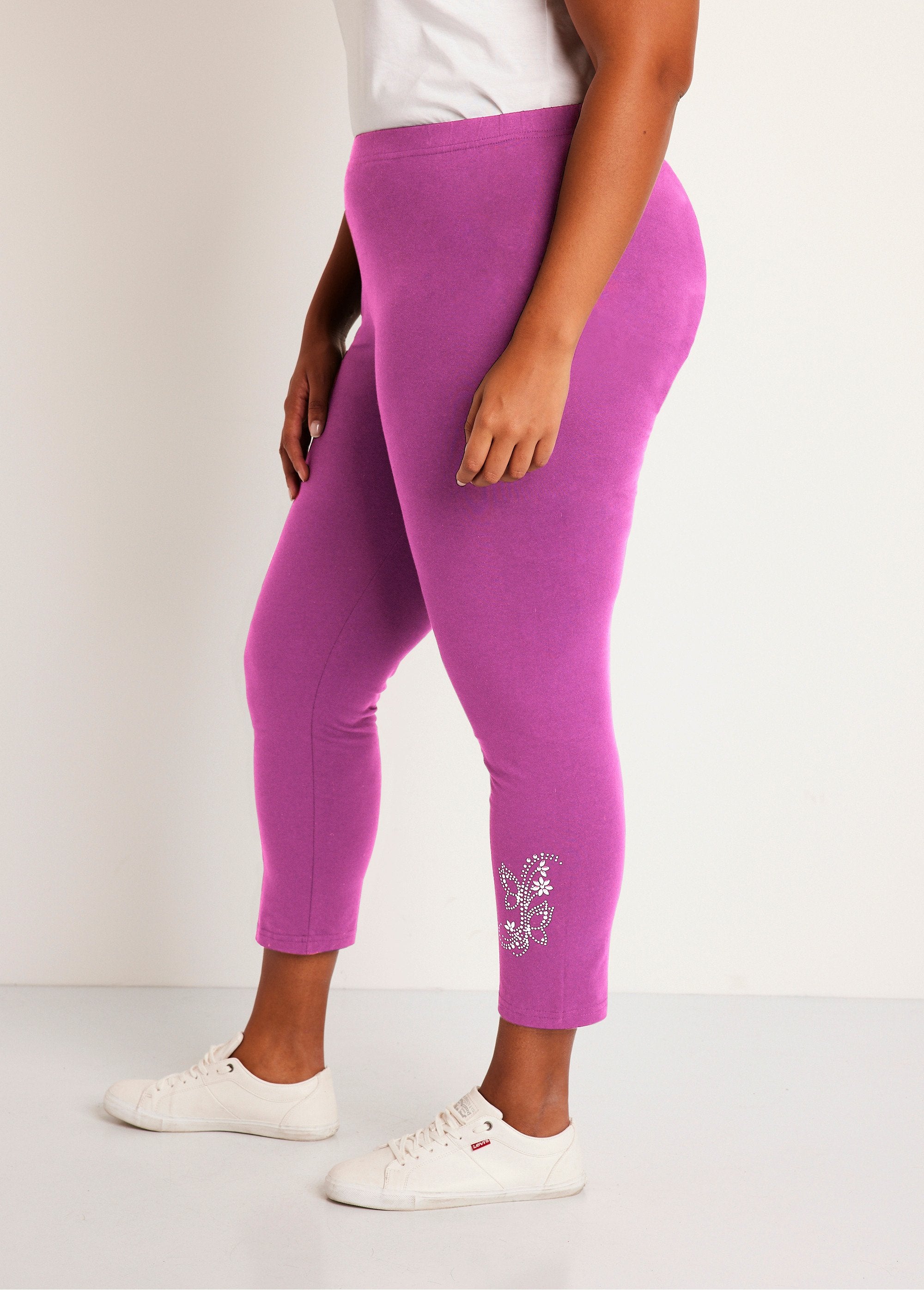 Short_plain_leggings_with_elasticated_waistband_Fuchsia_DR1_curvy