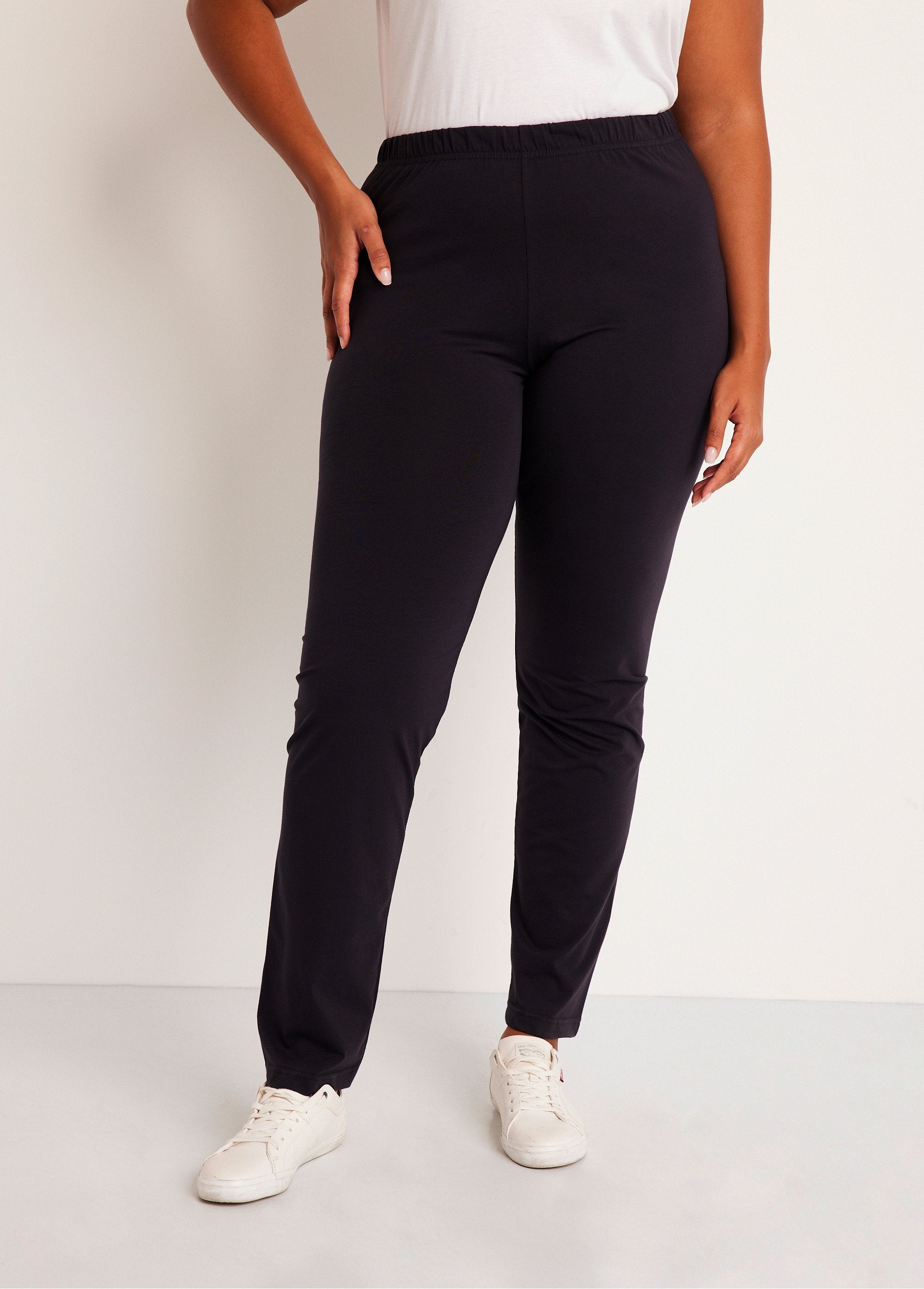 Cotton_jersey_elasticated_waist_leggings_Black_FA1_curvy