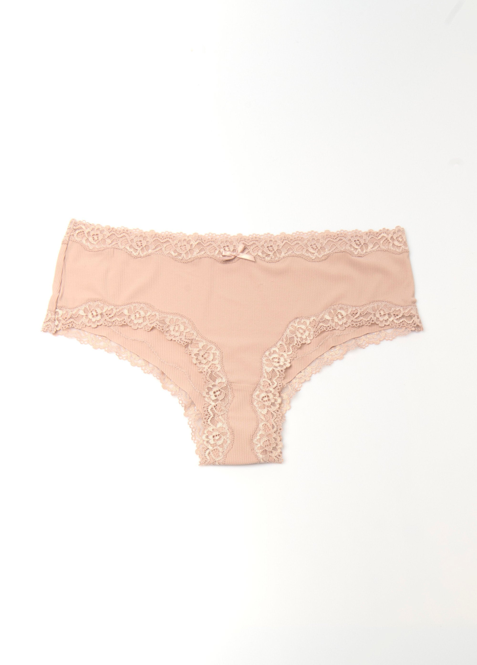 Lot_de_2_Shorties_microfibre_bord_dentelle_Blanc_et_rose_DE2_slim