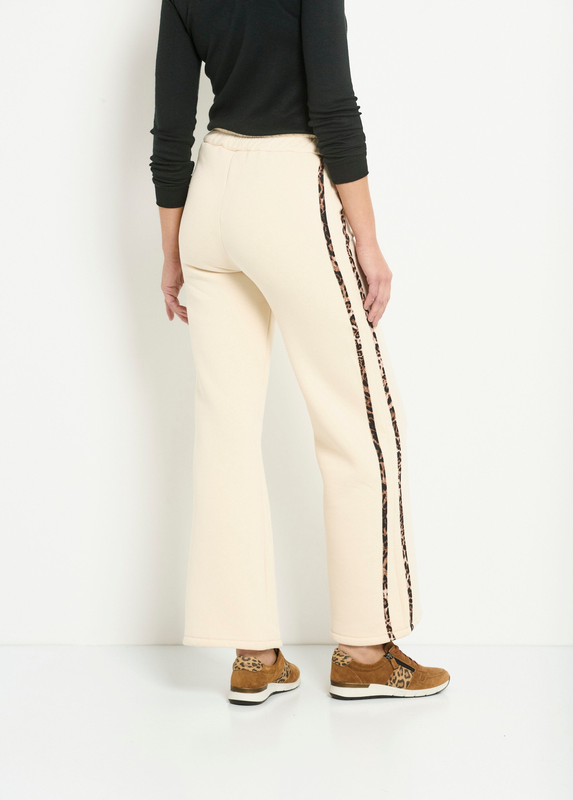 Pantalon_molletonné_confort_bandes_léopard_Beige_DO1_slim