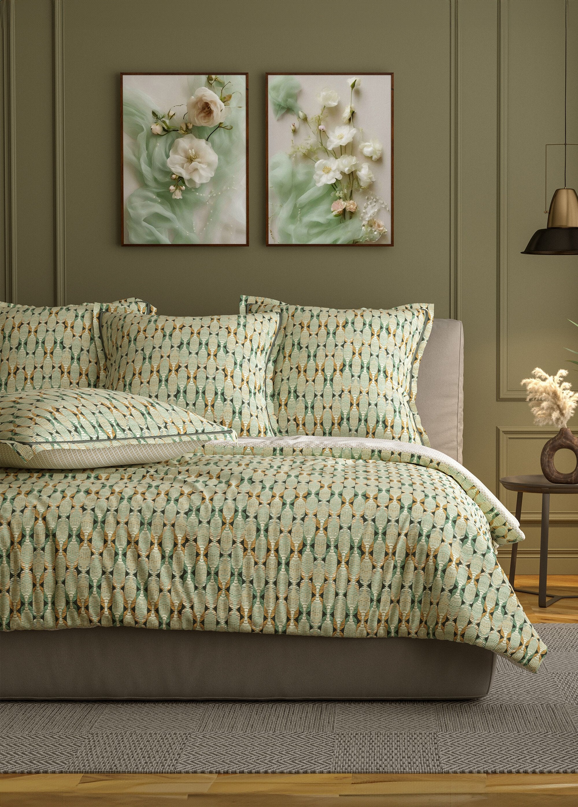 4-piece_bed_set_with_flat_sheet,_ethnic_Green_print_FA1_slim