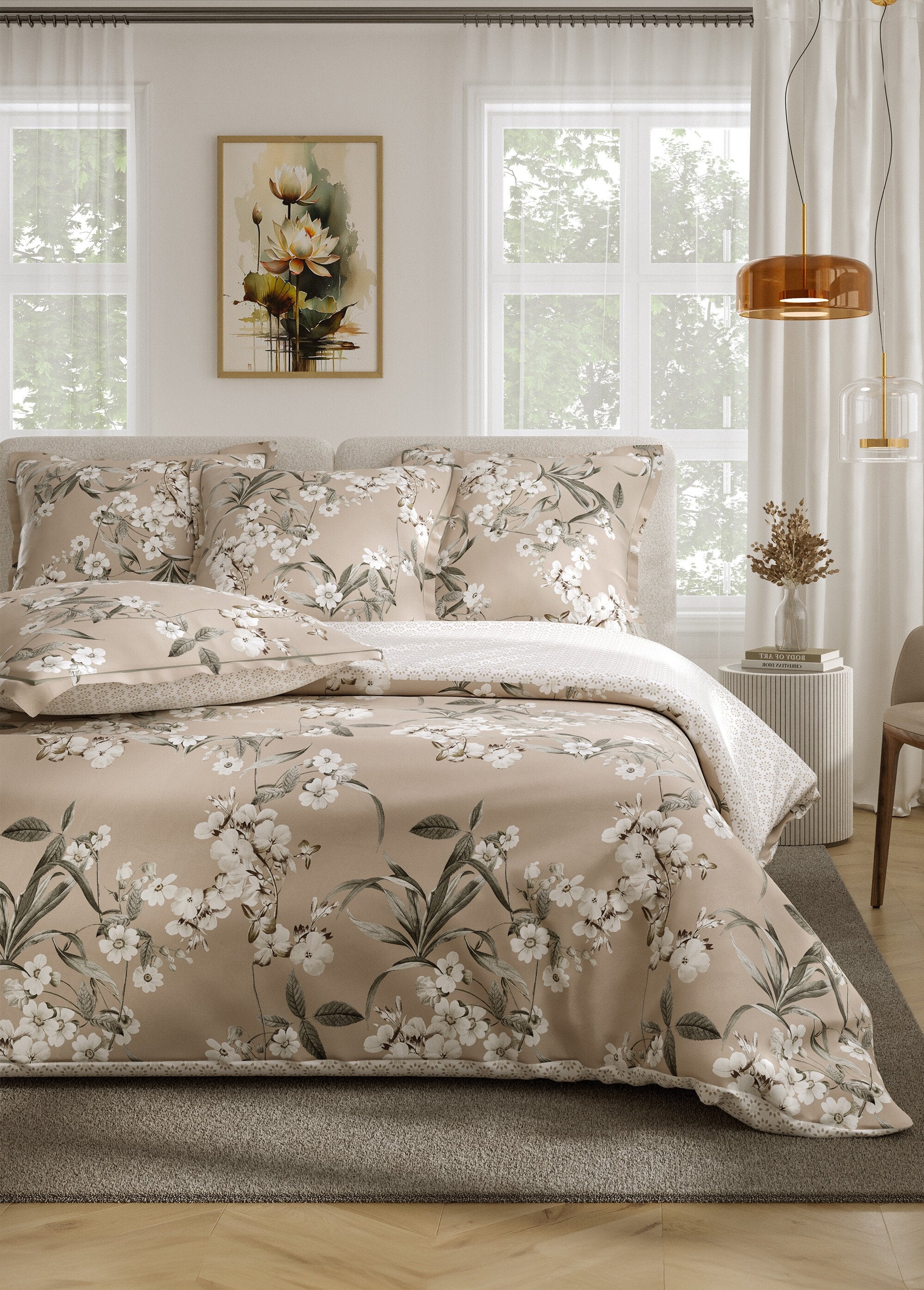4-piece_percale_bed_set_with_flat_sheet,_sepia_Beige_print_FA1_slim
