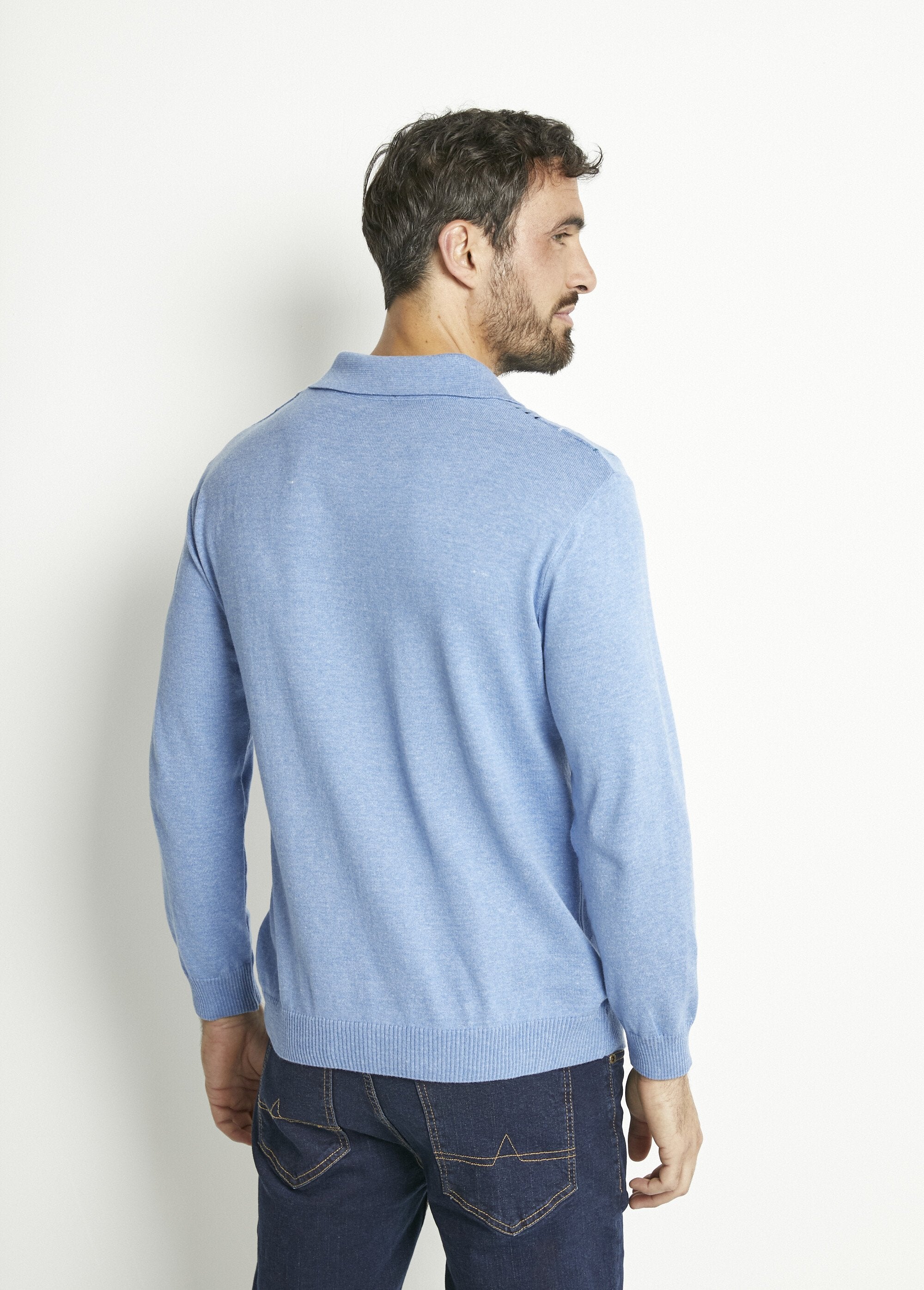 Long-sleeved_zipped_polo_shirt_in_jacquard_cotton_Blue_DO1_slim