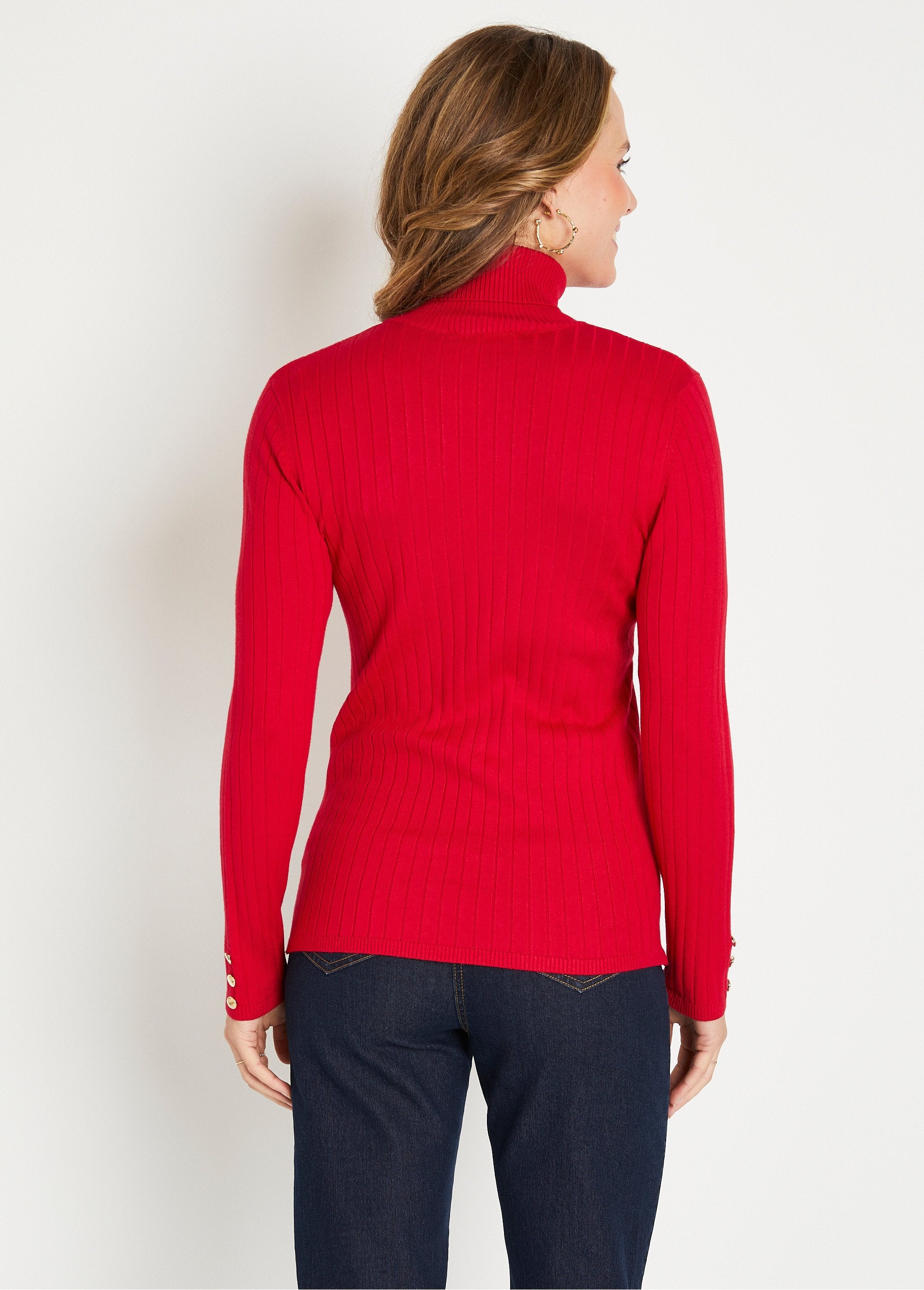 Soft_ribbed_short_turtleneck_flat_ribbed_sweater_Red_DO1_slim