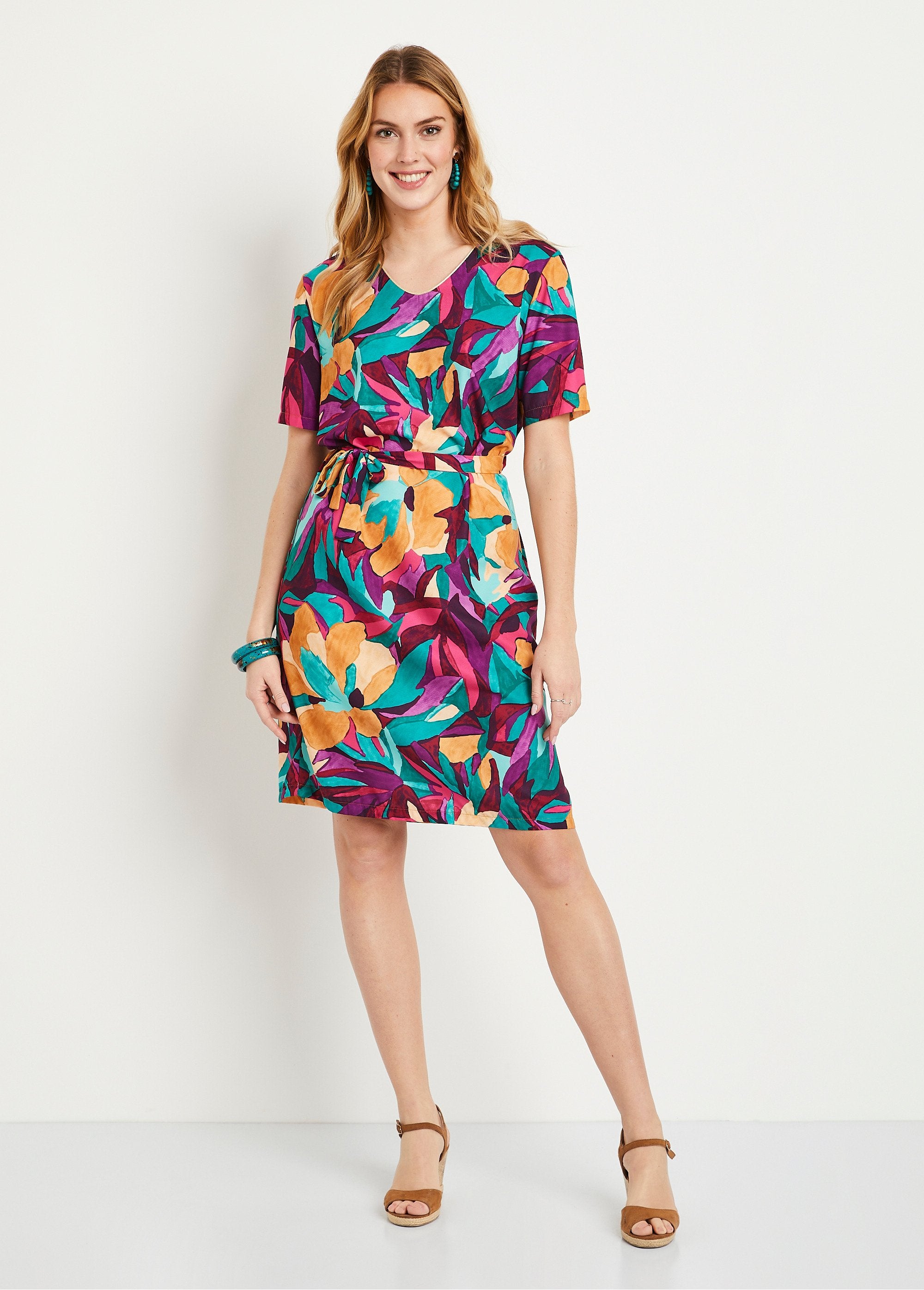 Floral_print_short_loose_dress_Purple_and_blue_FA1_slim