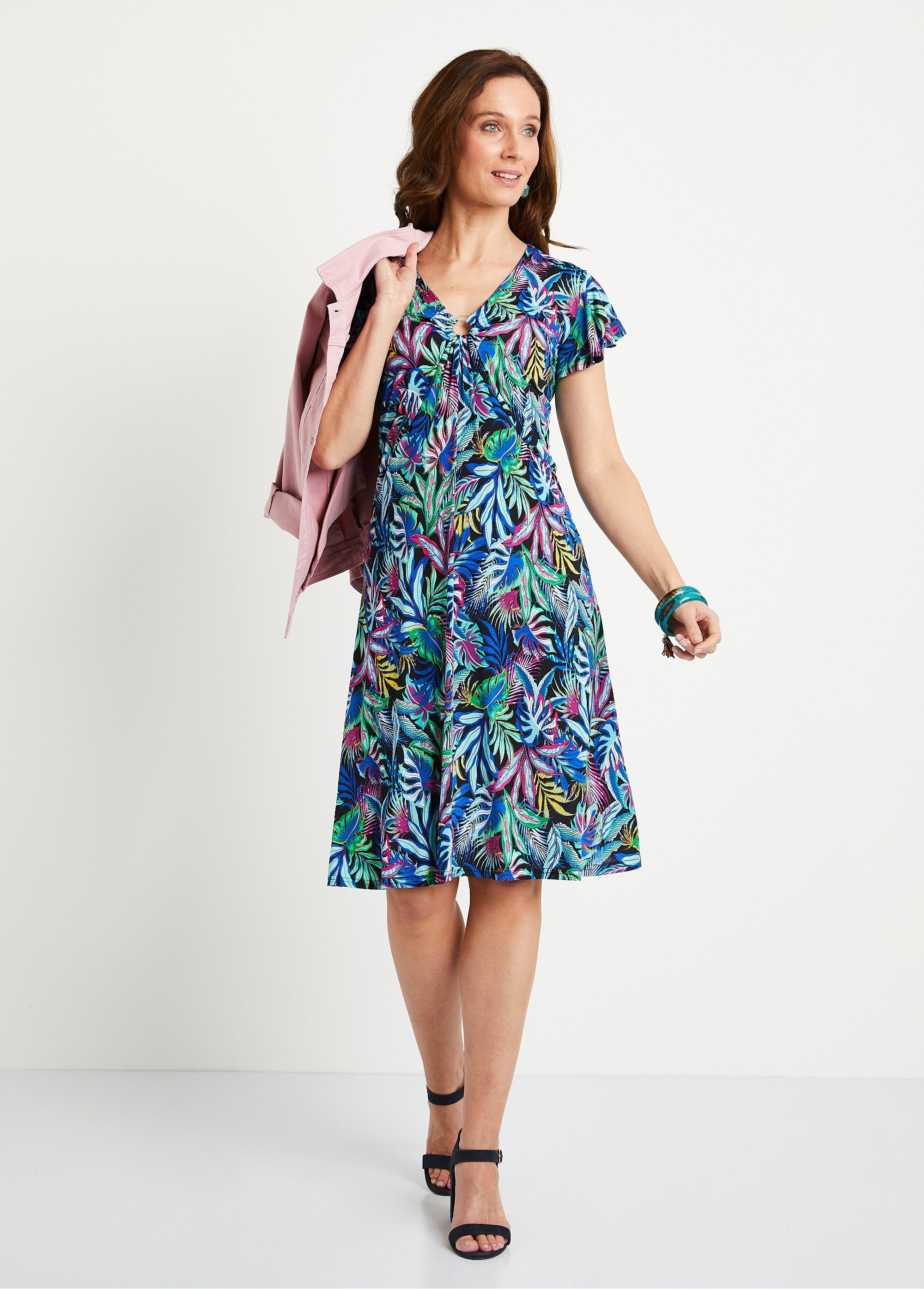 Short_leaf_print_flared_dress_Blue_Imp_FA1_slim