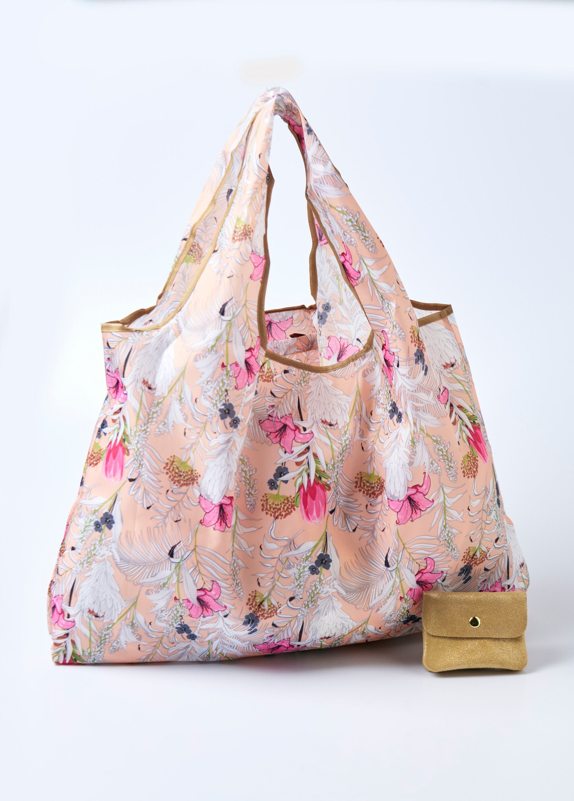 Durable_foldable_shopping_bag,_natural_Rose_print_flowers_FA1_slim