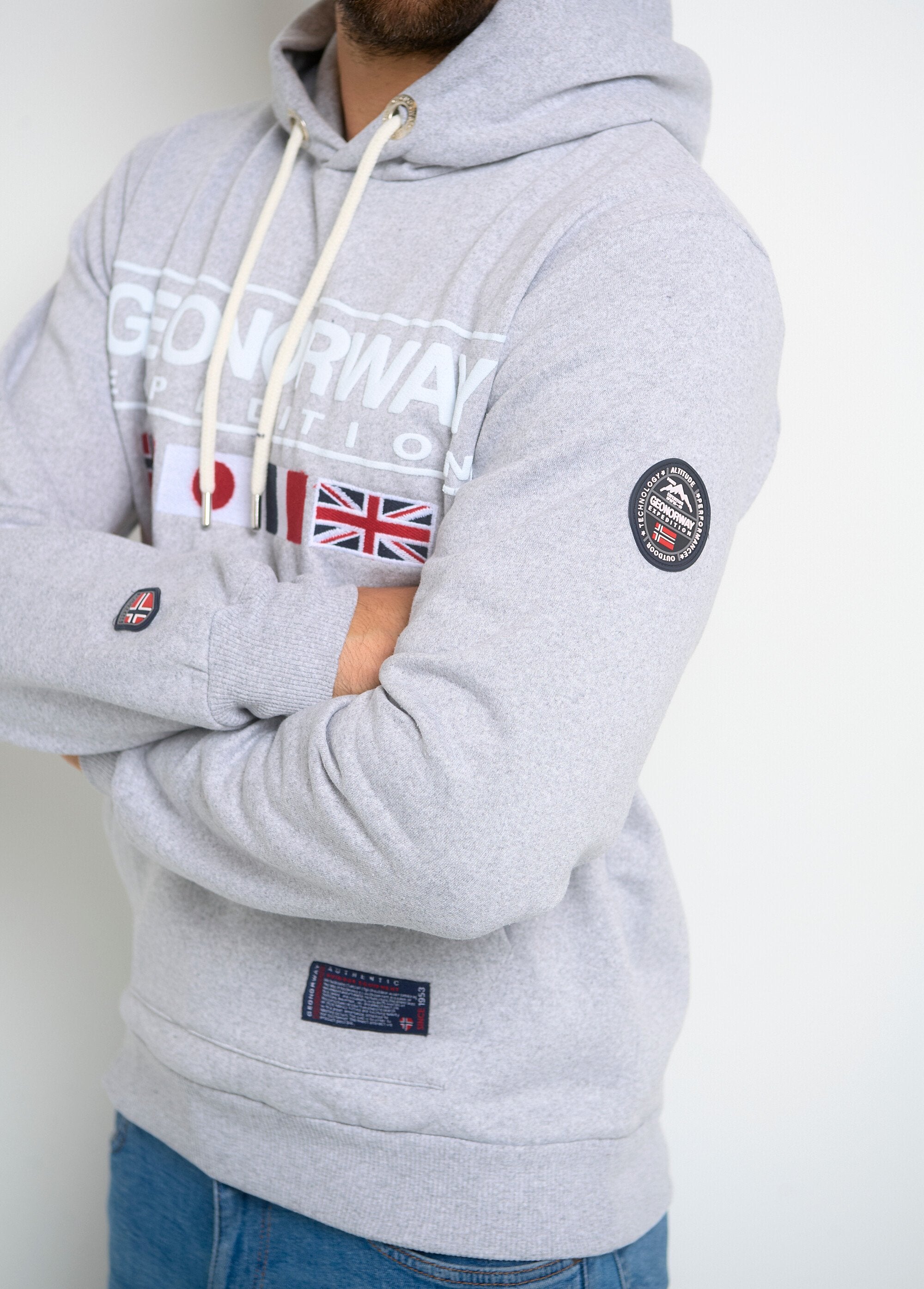 Sweat_à_capuche_drapeaux_poche_kangourou_Gris_melange_GA1_slim