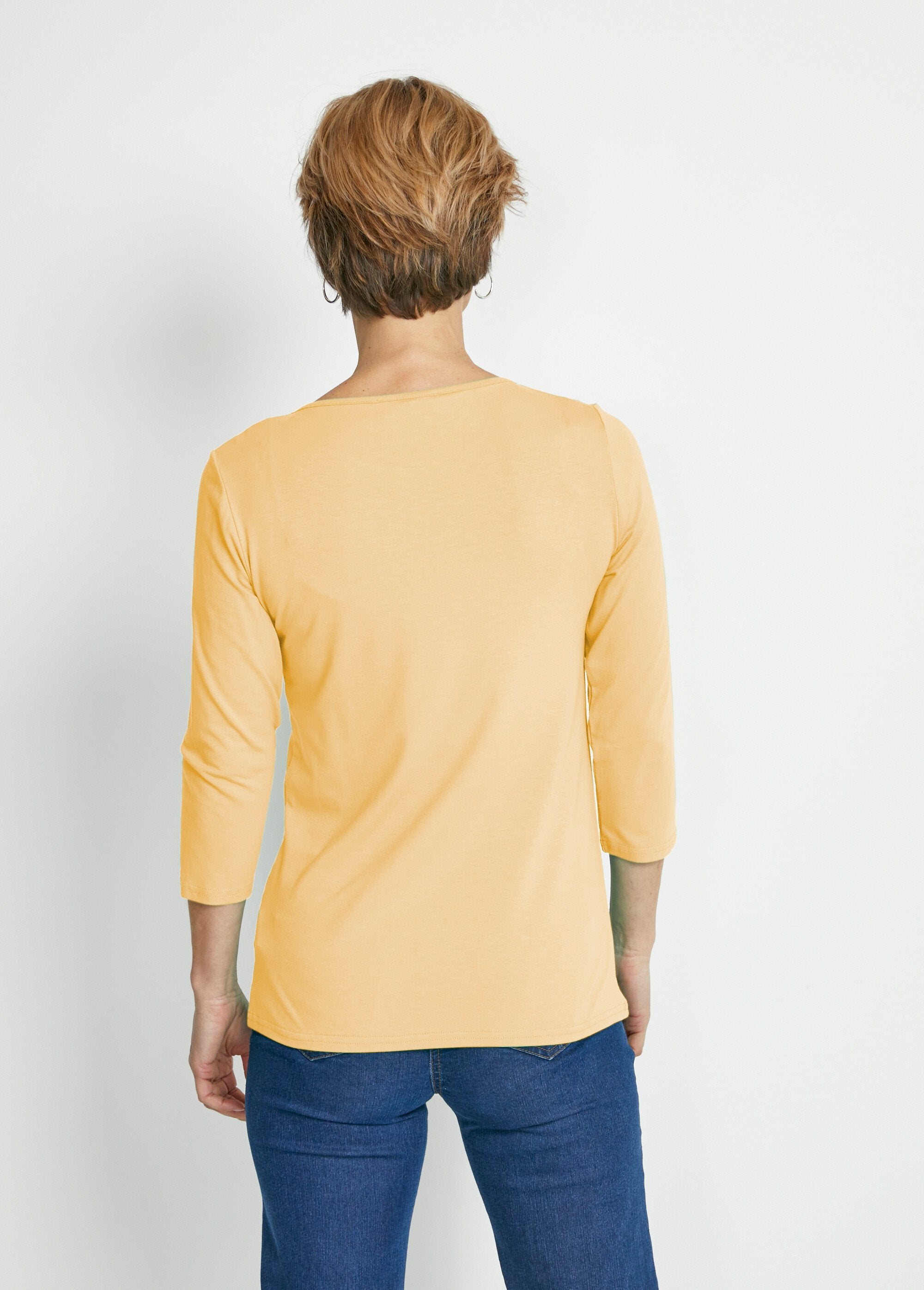 Fancy_studded_3/4_sleeve_t-shirt_YELLOW_DO1_slim