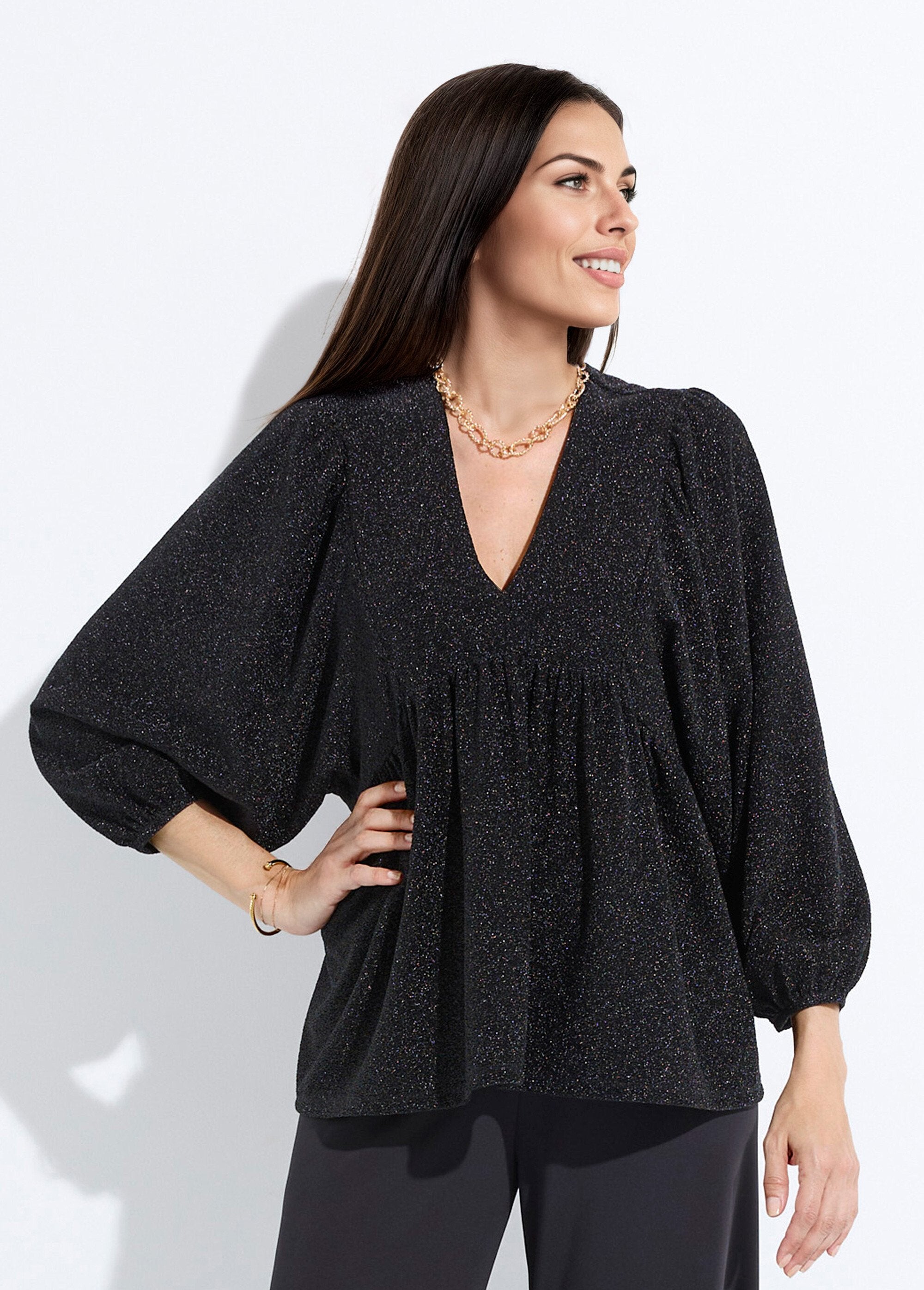 shiny_knit_tunic_t-shirt_with_puff_sleeves_Black_FA1_slim