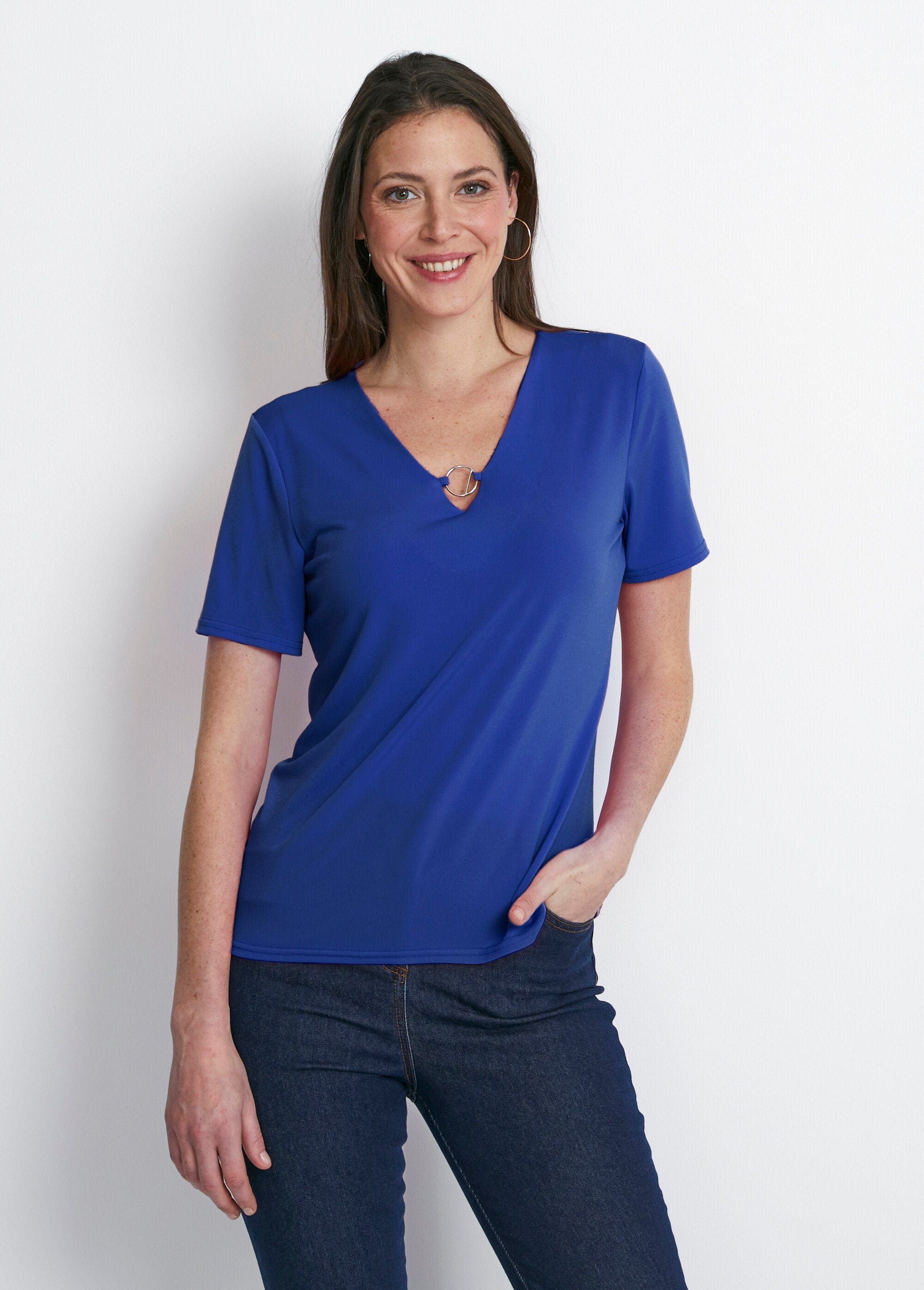 Plain_or_printed_short-sleeved_T-shirt_Plain_blue_FA1_slim