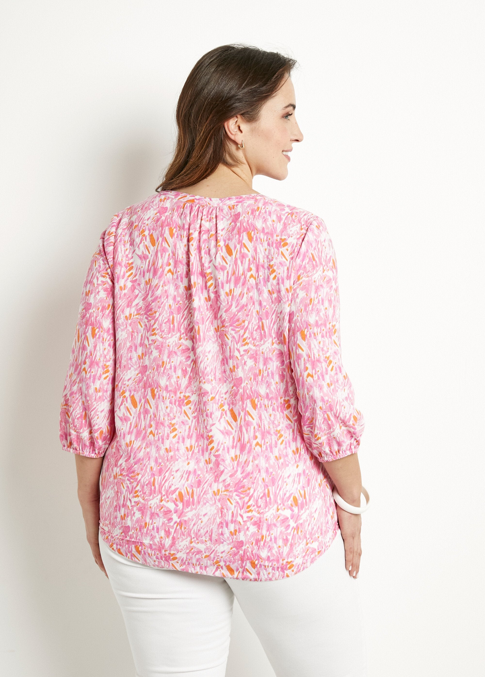 Loose_long_printed_tunic_with_3/4_sleeves_Pink_print_DO1_curvy