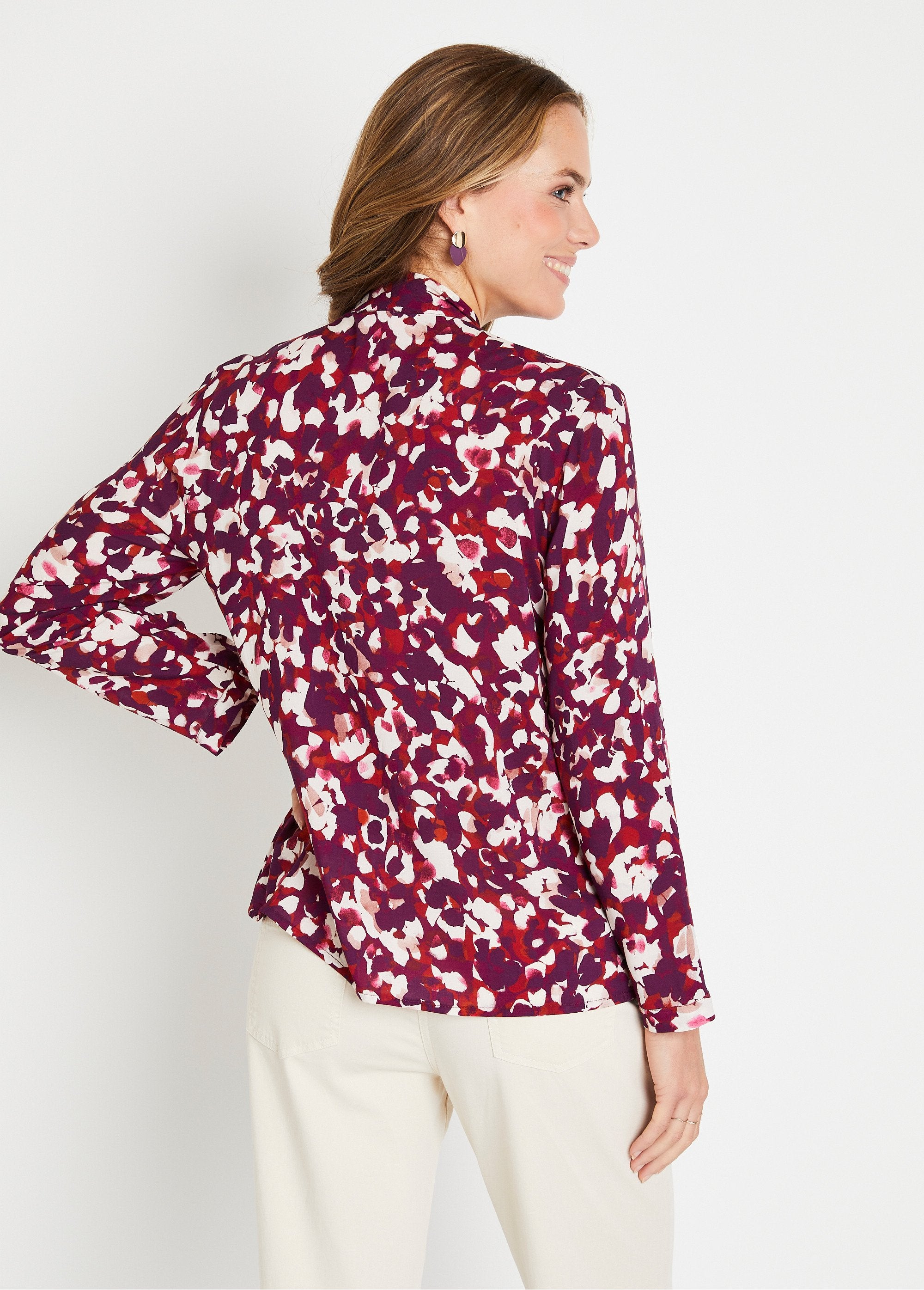 V-neck_tie_printed_long_tunic_Fuchsia_and_red_DO1_slim